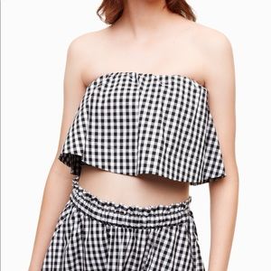 Aritzia Wilfred Bonaventure Plaid Cropped Tube Top